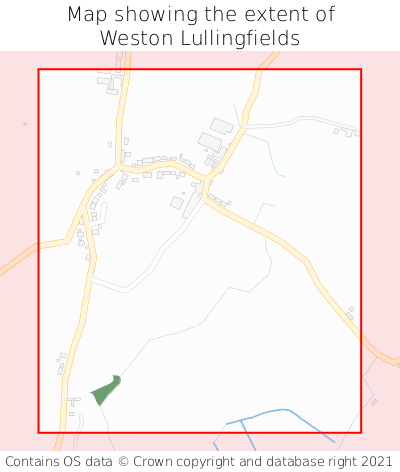 Map showing extent of Weston Lullingfields as bounding box