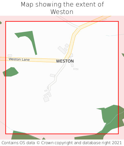 Map showing extent of Weston as bounding box