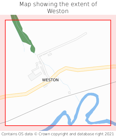 Map showing extent of Weston as bounding box