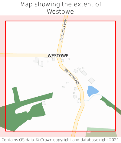Map showing extent of Westowe as bounding box