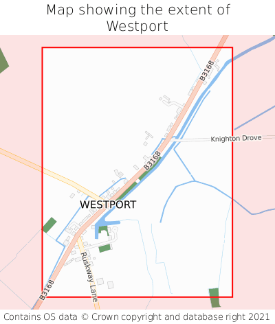Map showing extent of Westport as bounding box