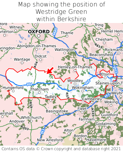 Map showing location of Westridge Green within Berkshire