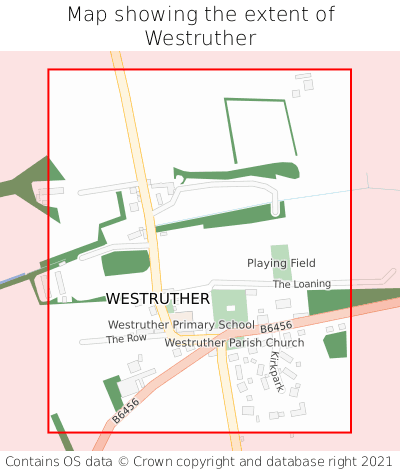 Map showing extent of Westruther as bounding box