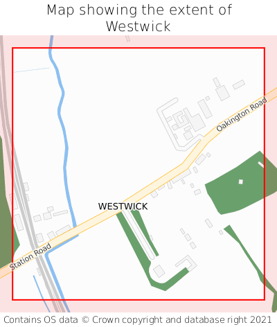 Map showing extent of Westwick as bounding box