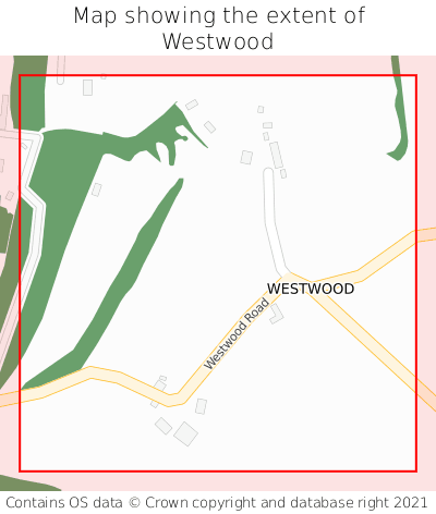 Map showing extent of Westwood as bounding box