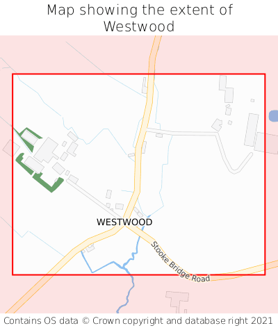 Map showing extent of Westwood as bounding box