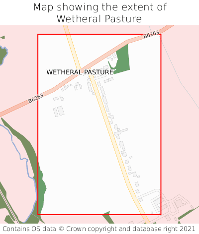 Map showing extent of Wetheral Pasture as bounding box
