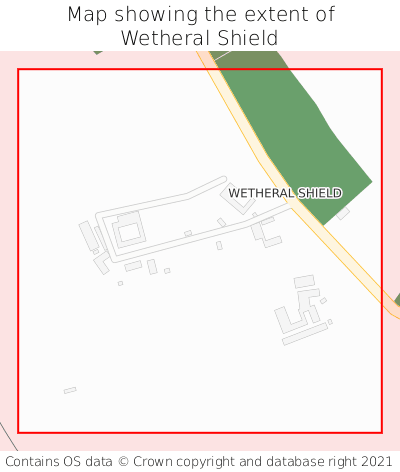 Map showing extent of Wetheral Shield as bounding box