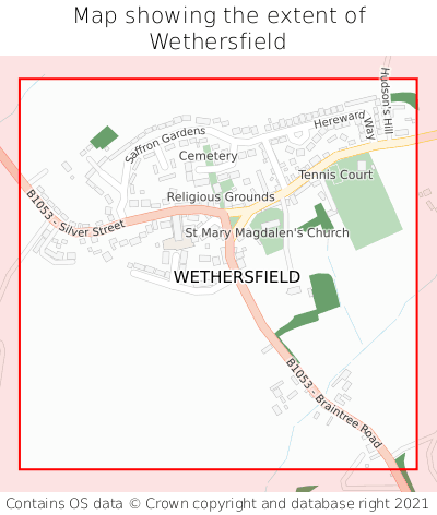 Map showing extent of Wethersfield as bounding box