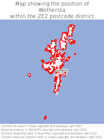 Map showing location of Wethersta within ZE2