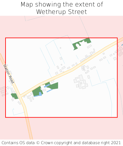 Map showing extent of Wetherup Street as bounding box