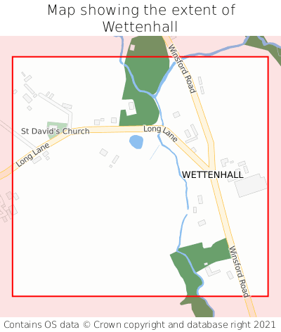 Map showing extent of Wettenhall as bounding box