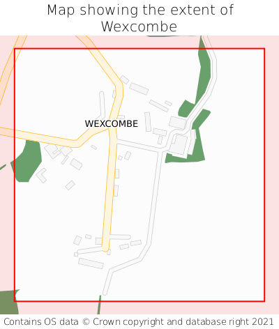 Map showing extent of Wexcombe as bounding box