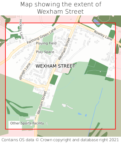 Map showing extent of Wexham Street as bounding box