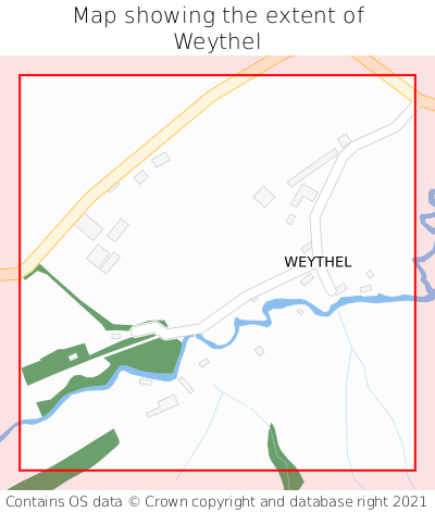 Map showing extent of Weythel as bounding box