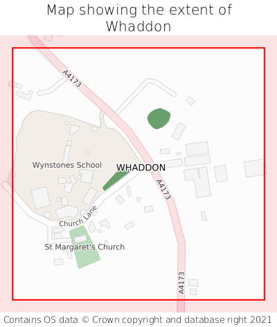 Map showing extent of Whaddon as bounding box