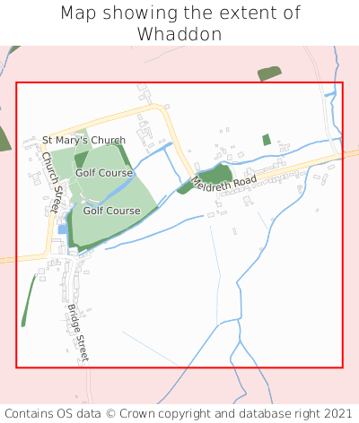 Map showing extent of Whaddon as bounding box