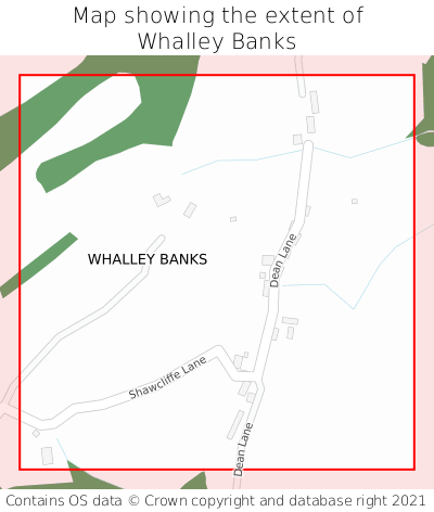 Map showing extent of Whalley Banks as bounding box