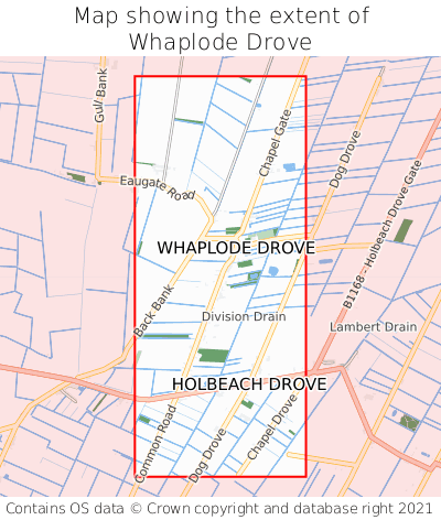 Map showing extent of Whaplode Drove as bounding box