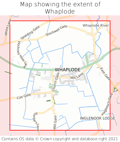 Map showing extent of Whaplode as bounding box