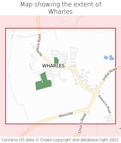 Map showing extent of Wharles as bounding box