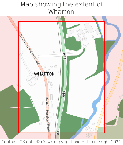 Map showing extent of Wharton as bounding box