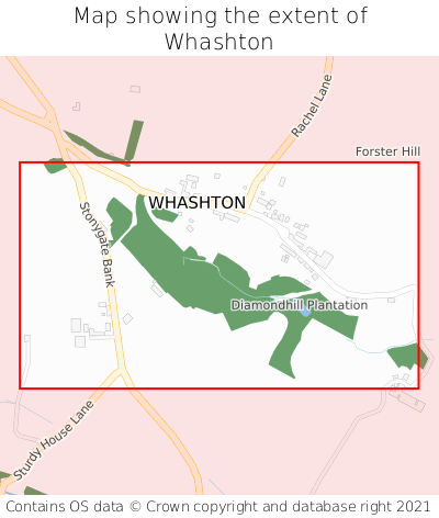 Map showing extent of Whashton as bounding box