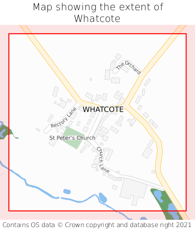 Map showing extent of Whatcote as bounding box