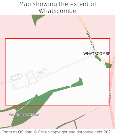 Map showing extent of Whatscombe as bounding box