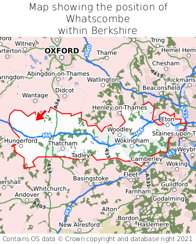 Map showing location of Whatscombe within Berkshire