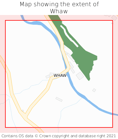 Map showing extent of Whaw as bounding box