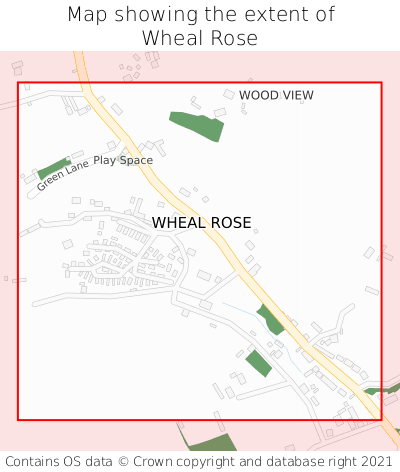 Map showing extent of Wheal Rose as bounding box