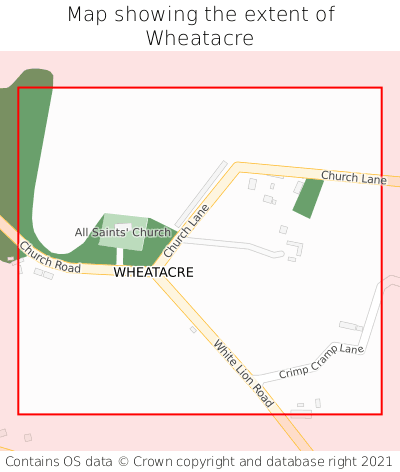 Map showing extent of Wheatacre as bounding box