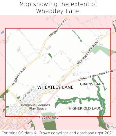 Map showing extent of Wheatley Lane as bounding box