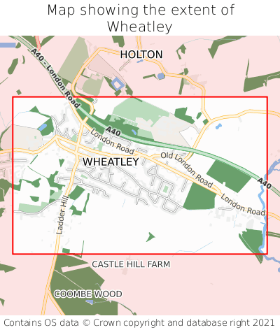 Map showing extent of Wheatley as bounding box