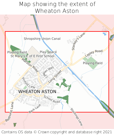 Map showing extent of Wheaton Aston as bounding box