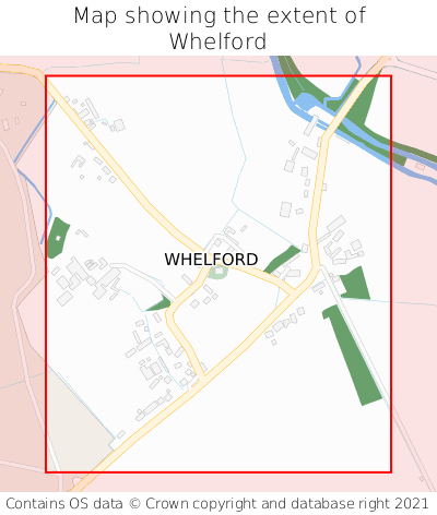 Map showing extent of Whelford as bounding box