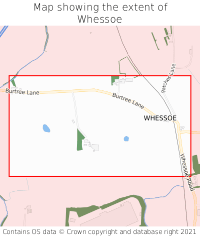 Map showing extent of Whessoe as bounding box
