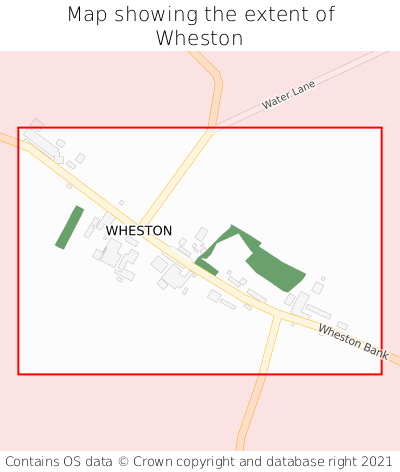 Map showing extent of Wheston as bounding box