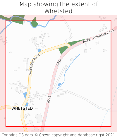 Map showing extent of Whetsted as bounding box