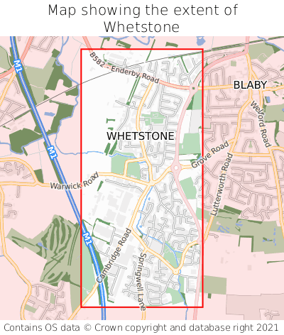Map showing extent of Whetstone as bounding box