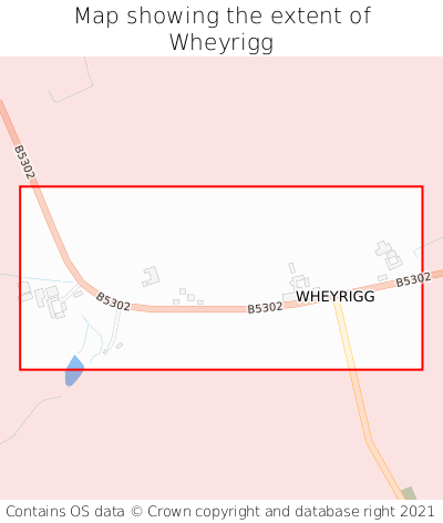 Map showing extent of Wheyrigg as bounding box