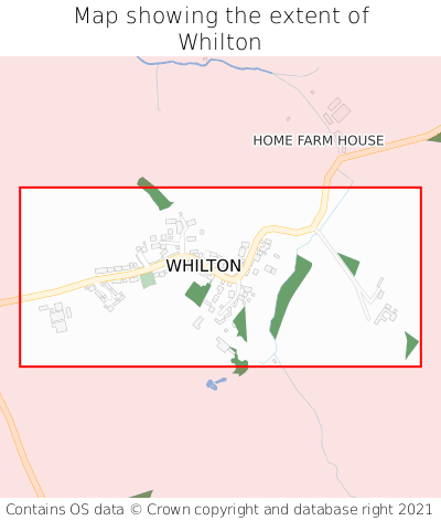 Map showing extent of Whilton as bounding box
