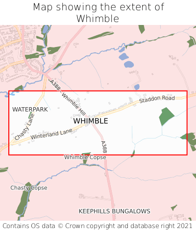 Map showing extent of Whimble as bounding box