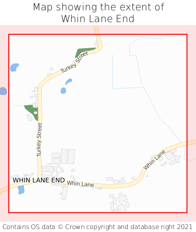 Map showing extent of Whin Lane End as bounding box