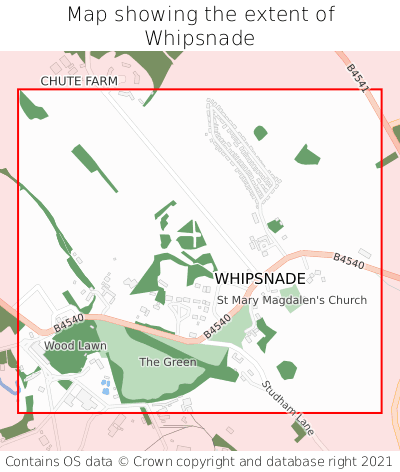Map showing extent of Whipsnade as bounding box