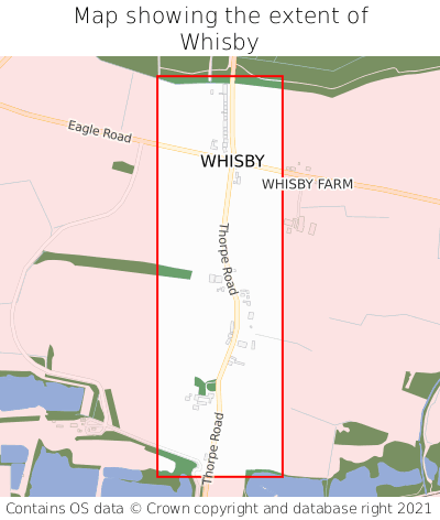Map showing extent of Whisby as bounding box