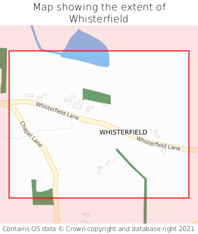 Map showing extent of Whisterfield as bounding box