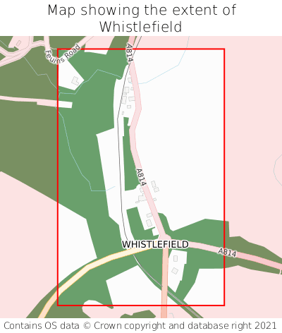 Map showing extent of Whistlefield as bounding box