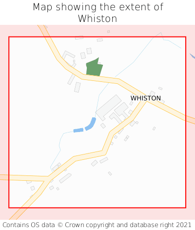 Map showing extent of Whiston as bounding box